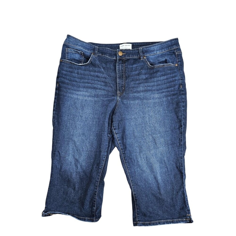 Lane Bryant Jeans Womens 22 Blue Signature High Rise Pedal Capri Stretch Denim